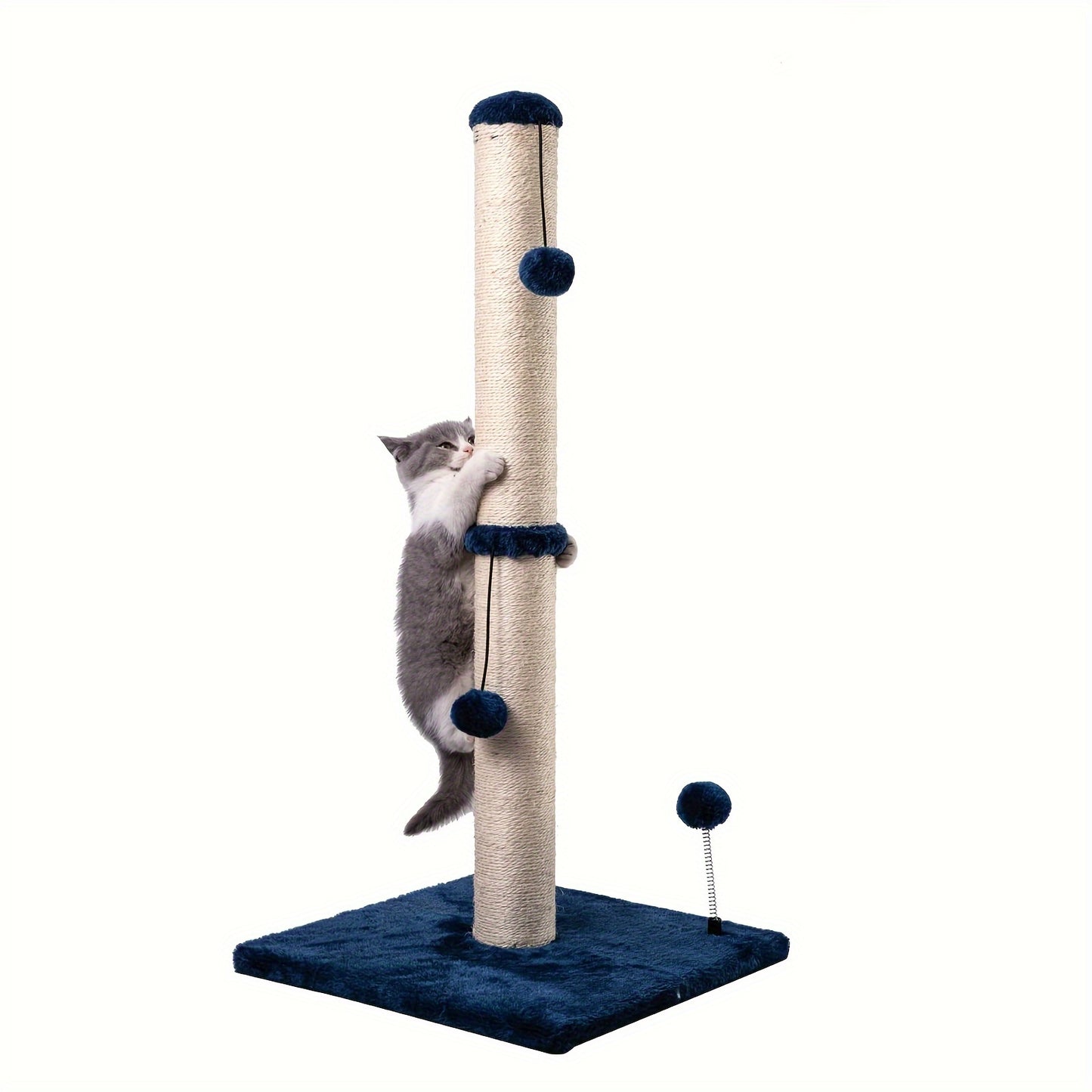 Ecoboom 34 Inch Tall Cat Scratching Post with Hanging Ball for Indoor Cats