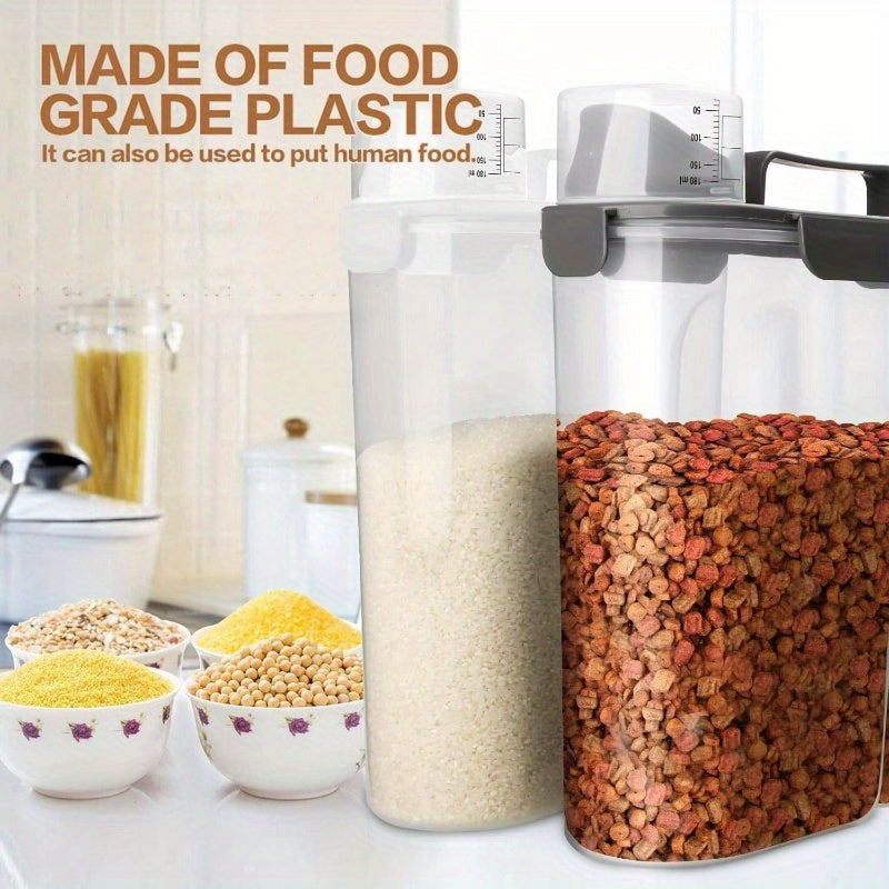 57 Lb Airtight Pet Food Storage Dispenser With Bowl