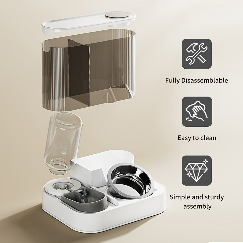Two In One Gravity Pet Feeder And Water Dispenser For Cats