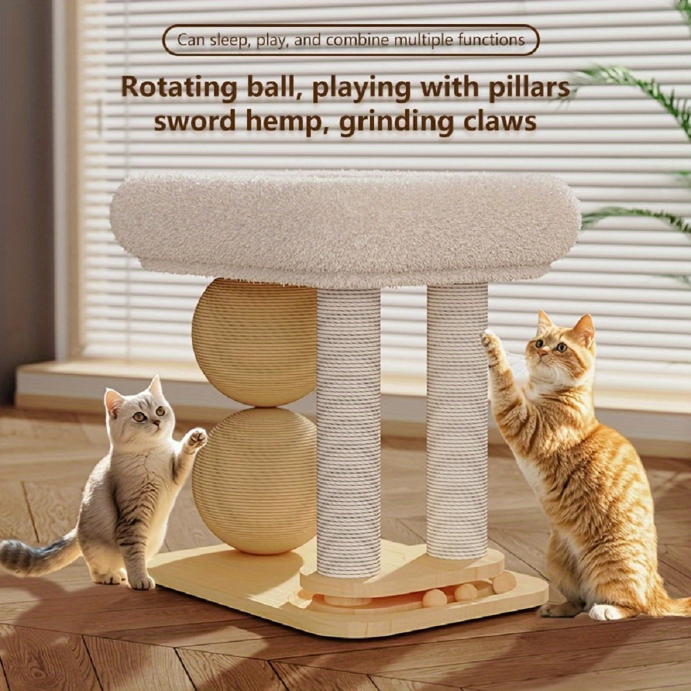 Cool Mat Cat Climbing Frame Bed With Sisal Column And Ball