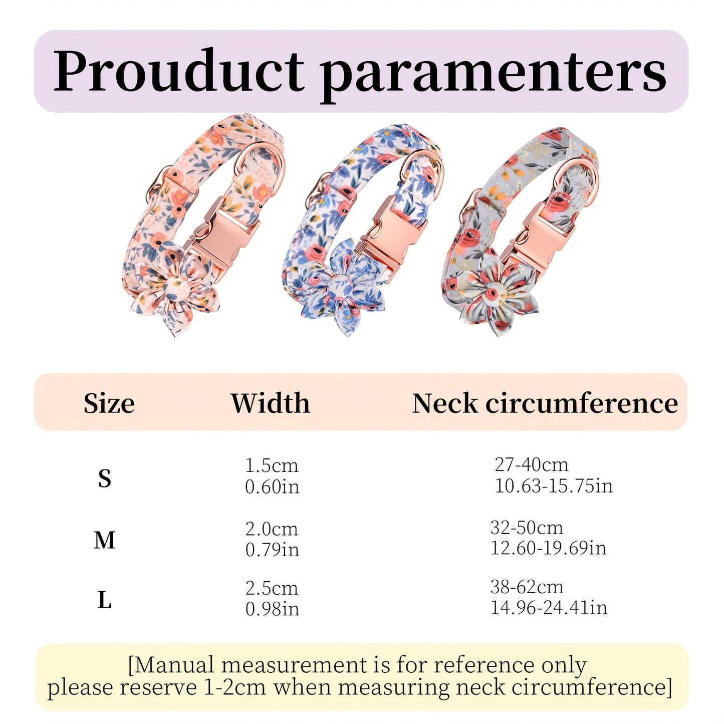 Customized Floral Dog Collar With Bowknot Decoration for Large Medium and Small Dogs
