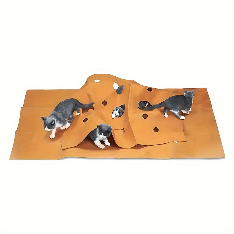 Interactive Cat Tunnel Play Mat Durable Polyester Maze Toy