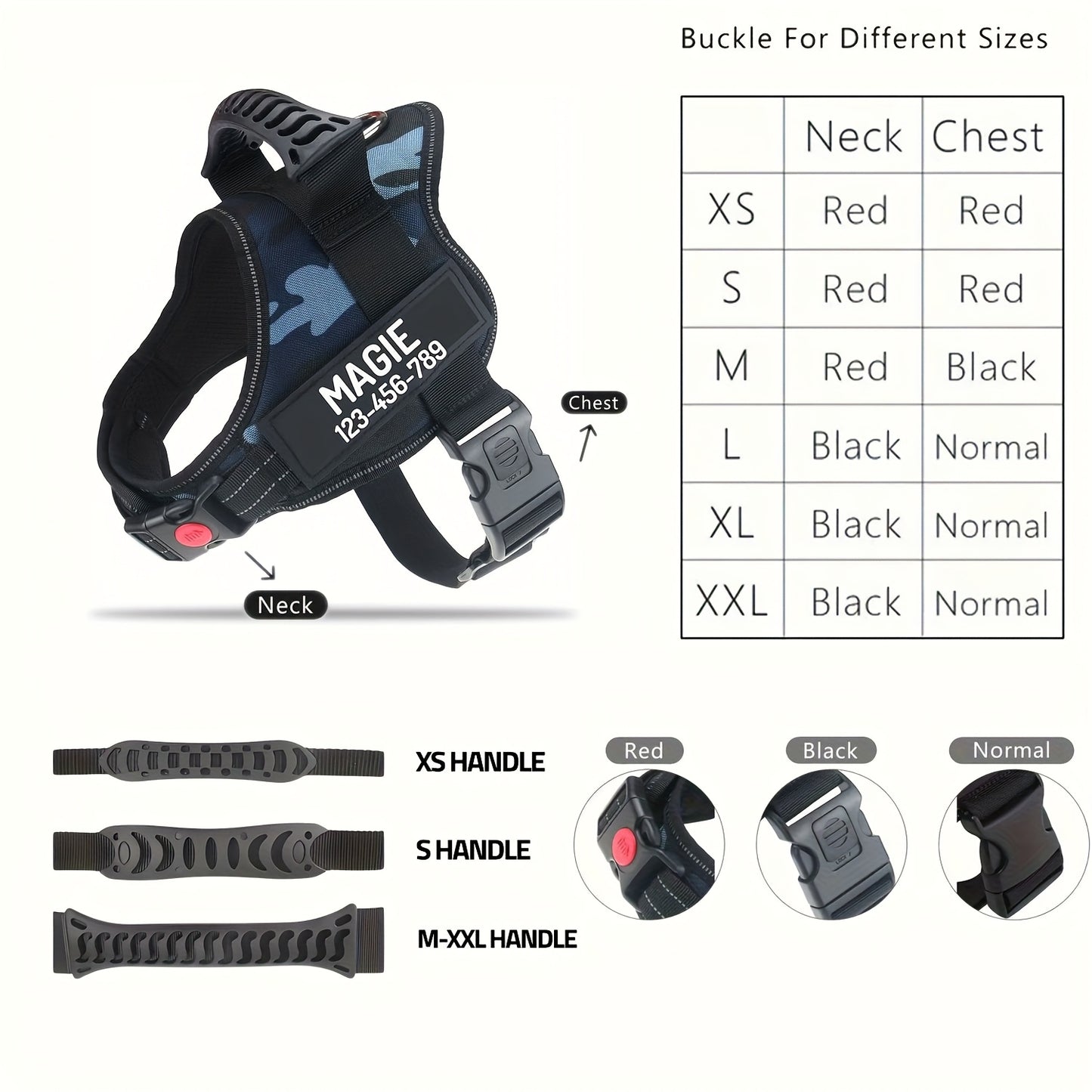 Customizable Polyester Dog Harness Name And Phone Number