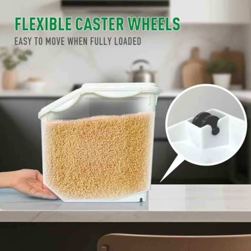 2 Pack Large Airtight Dog Food Bins With Wheels 10 Gal