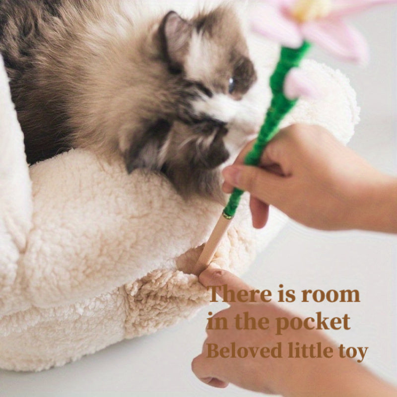Warm and Comfortable Multi-Color Pet Sofa Bed with Removable Plush Cushion for Cats and Puppies