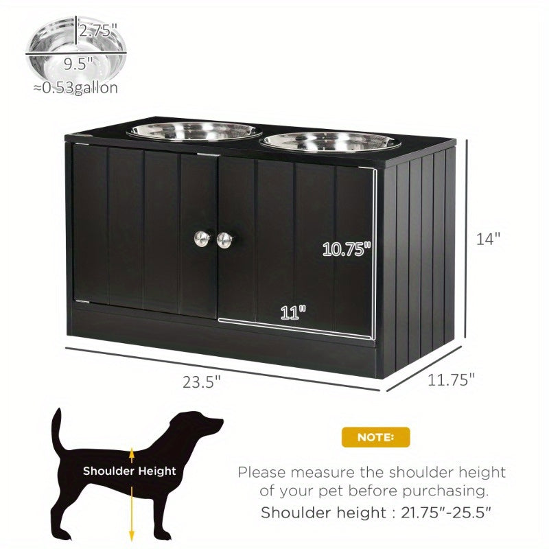 Magnetic Door Dog Food Storage Cabinet And Feeder Station