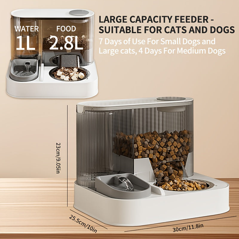 Two In One Gravity Pet Feeder And Water Dispenser For Cats