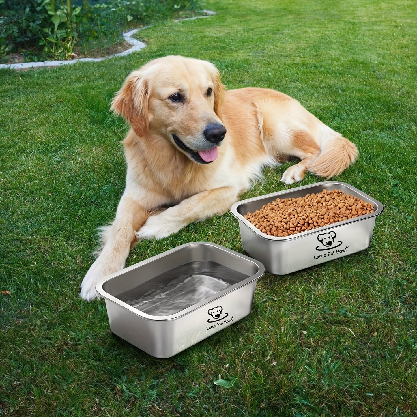 Two Pack Misofog Stainless Steel Dog Bowls Large Dogs