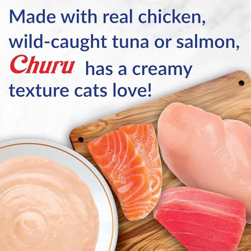 Inaba Churu Cat Treats Grain Free Creamy Lickable Topper Chicken Variety 50 Tubes