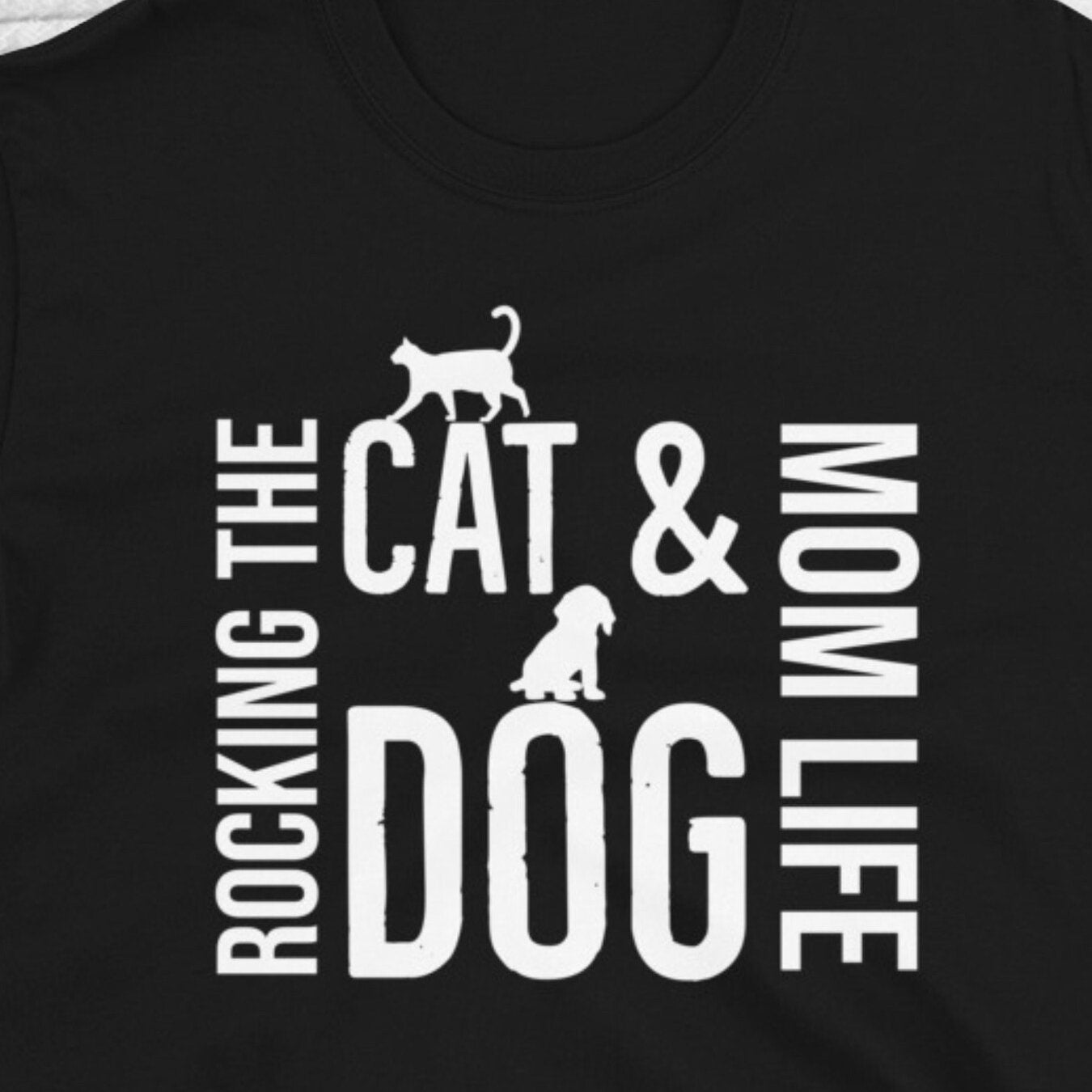 Funny Dog and Cat Mom Shirt Gift for Pet Owners Casual Cotton Tee for Animal Lovers