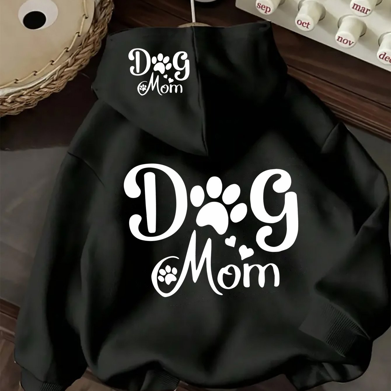 Women's Dog Mom Hoodie Red Cozy Sweatshirt with Pocket Perfect for Fall and Winter