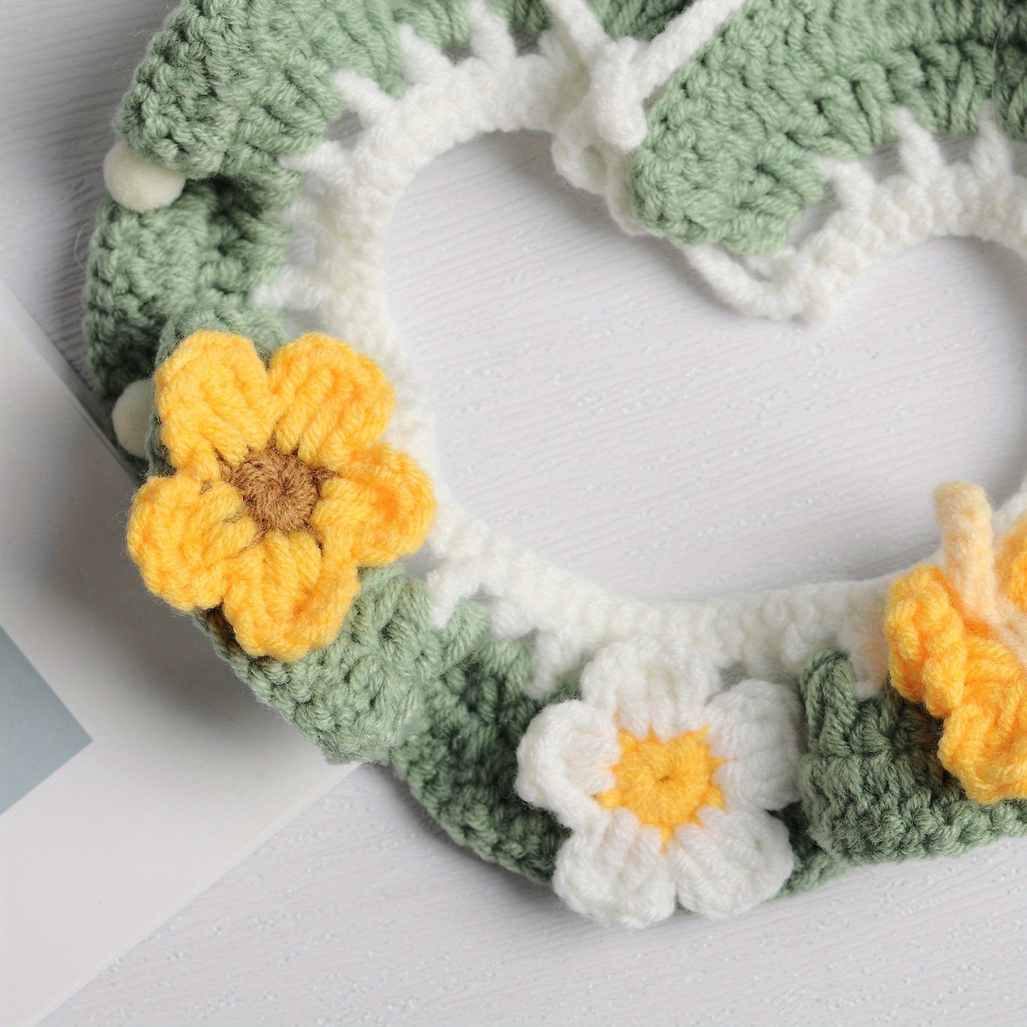 4pcs Handmade Knitted Pet Scarf Set Cute Doll Accessories for Cats and Dogs Christmas Gift