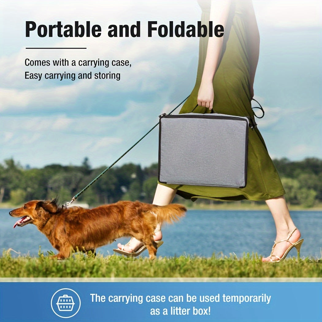 Dog Carrier For Medium Dogs And Large Cats With Litter Box Travel Crate And Playpen Grey
