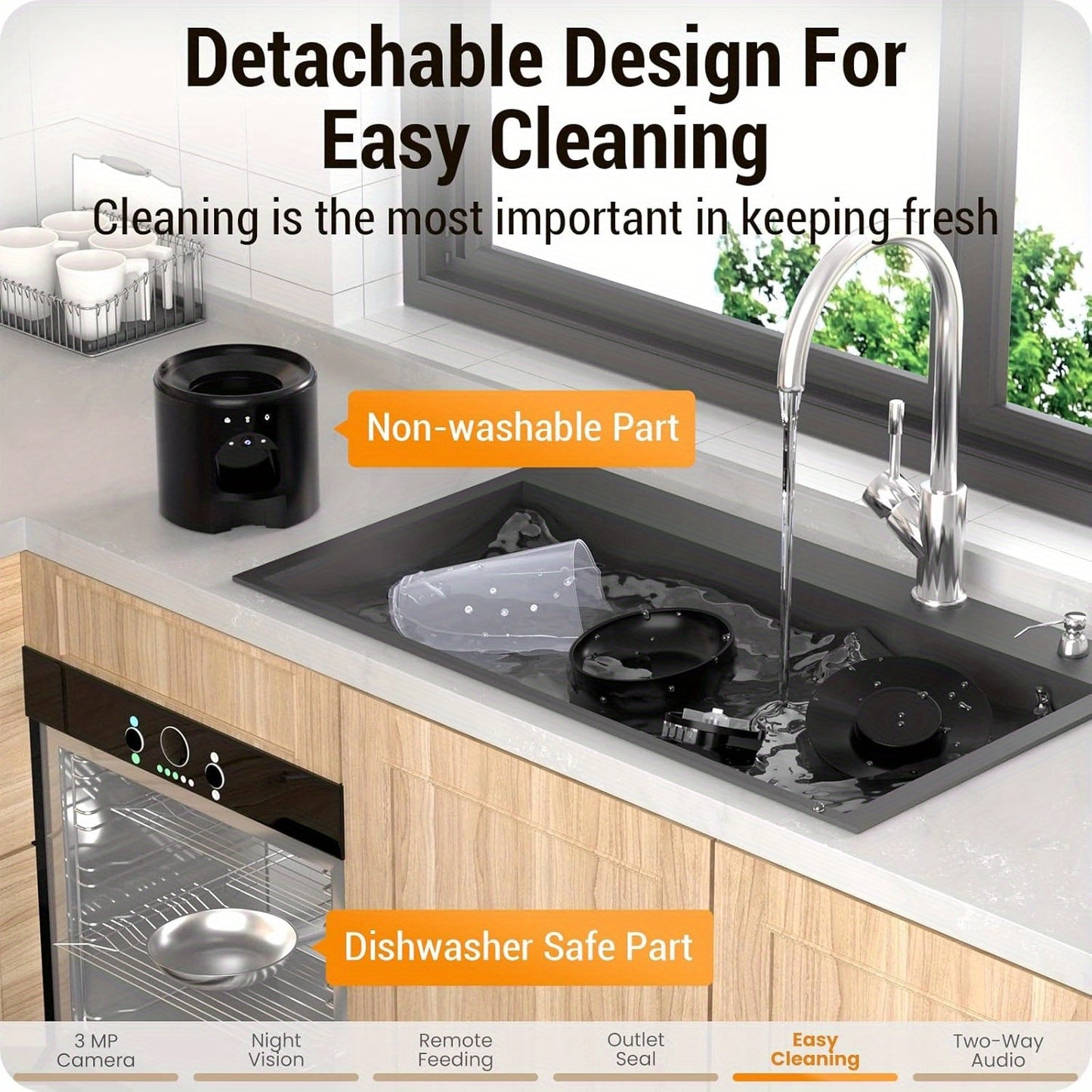 Automatic Cat Feeder 2K HD Camera WiFi Large 1.32 Gal