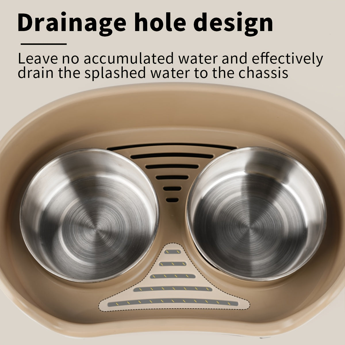Stainless Steel Double Pet Bowl Set with Anti-Tip Design for Dogs and Cats