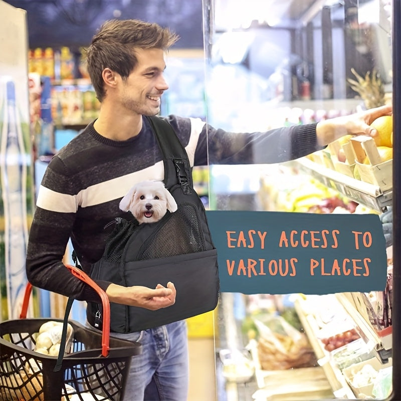 Hands Free Dog Sling Carrier for Small Dogs with Adjustable Straps and Storage Pocket