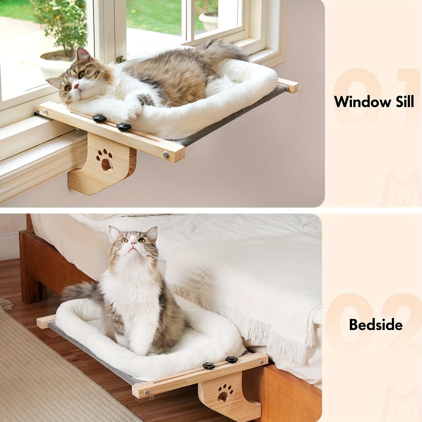 Adjustable Cat Window Perch Hammock With Durable Frame