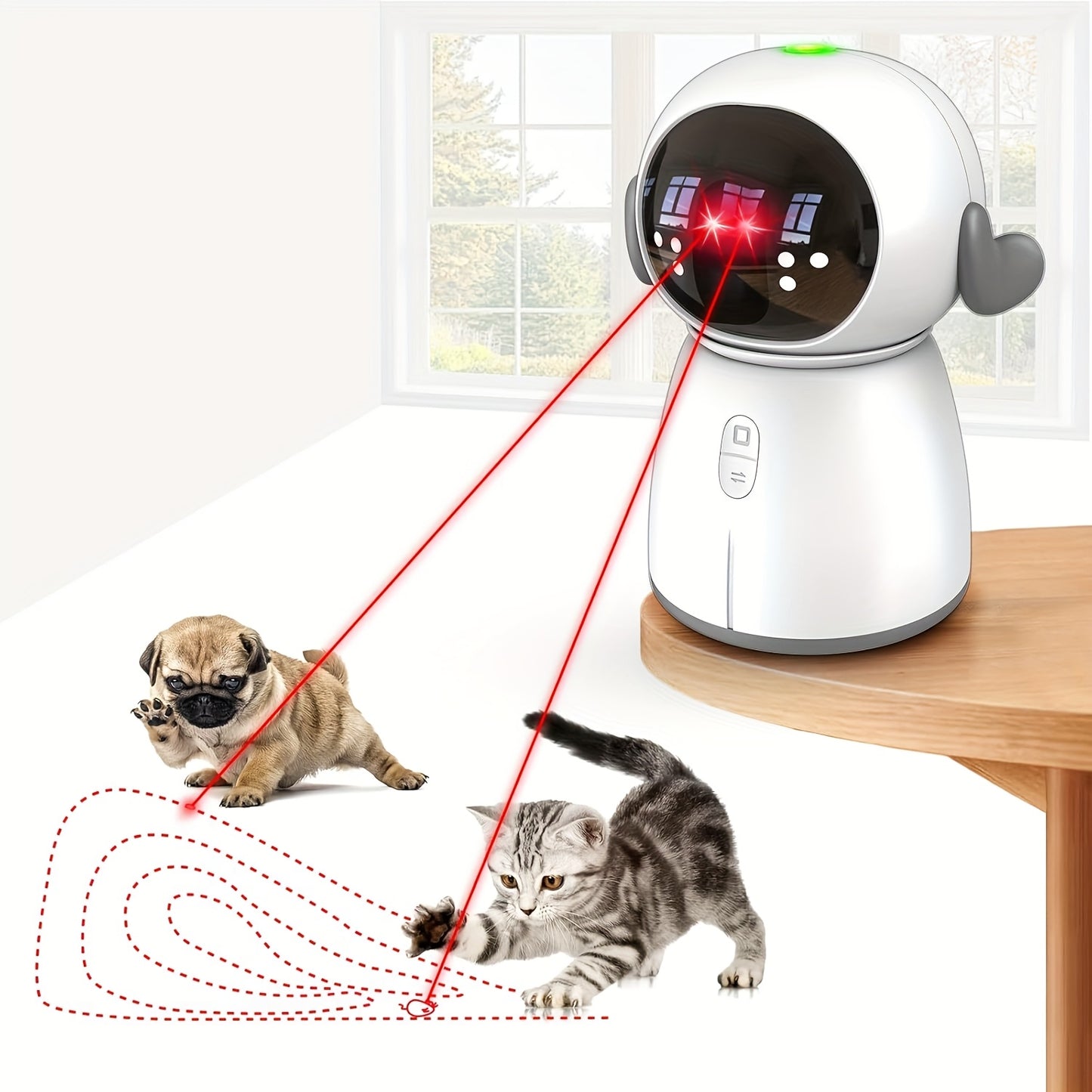 Indoor Cat Laser Toy Rechargeable Dual Laser Modes Deluxe