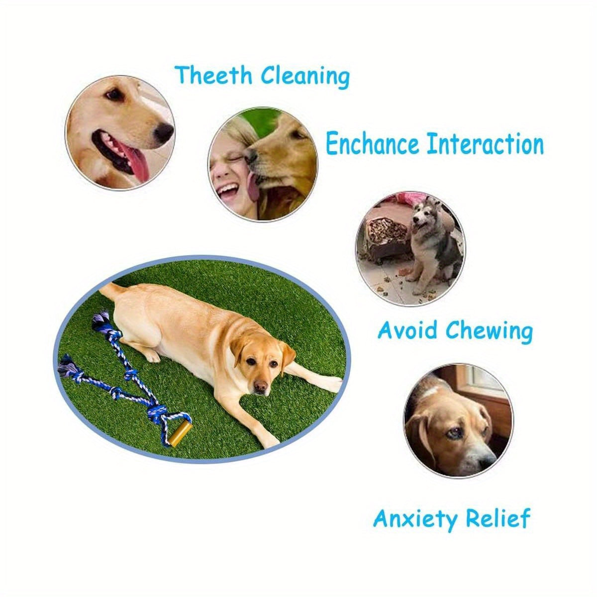 Fejapa Heavy Duty Dog Rope Toy For Aggressive Chewers Tug