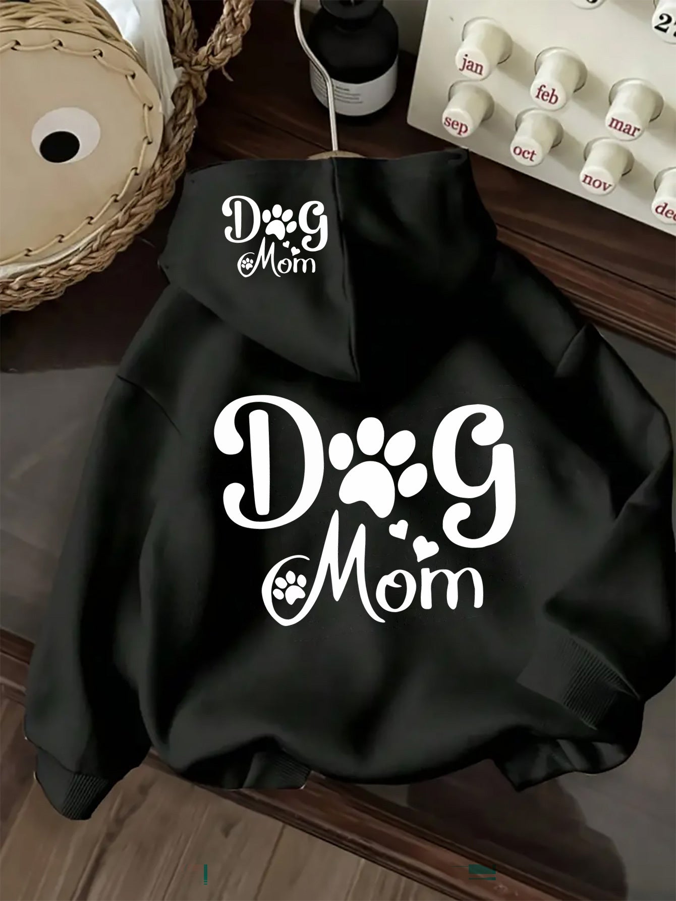 Women's Dog Mom Hoodie Red Cozy Sweatshirt with Pocket Perfect for Fall and Winter