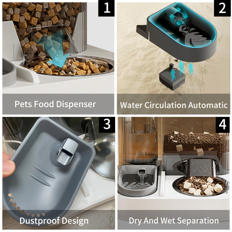 Two In One Gravity Pet Feeder And Water Dispenser For Cats