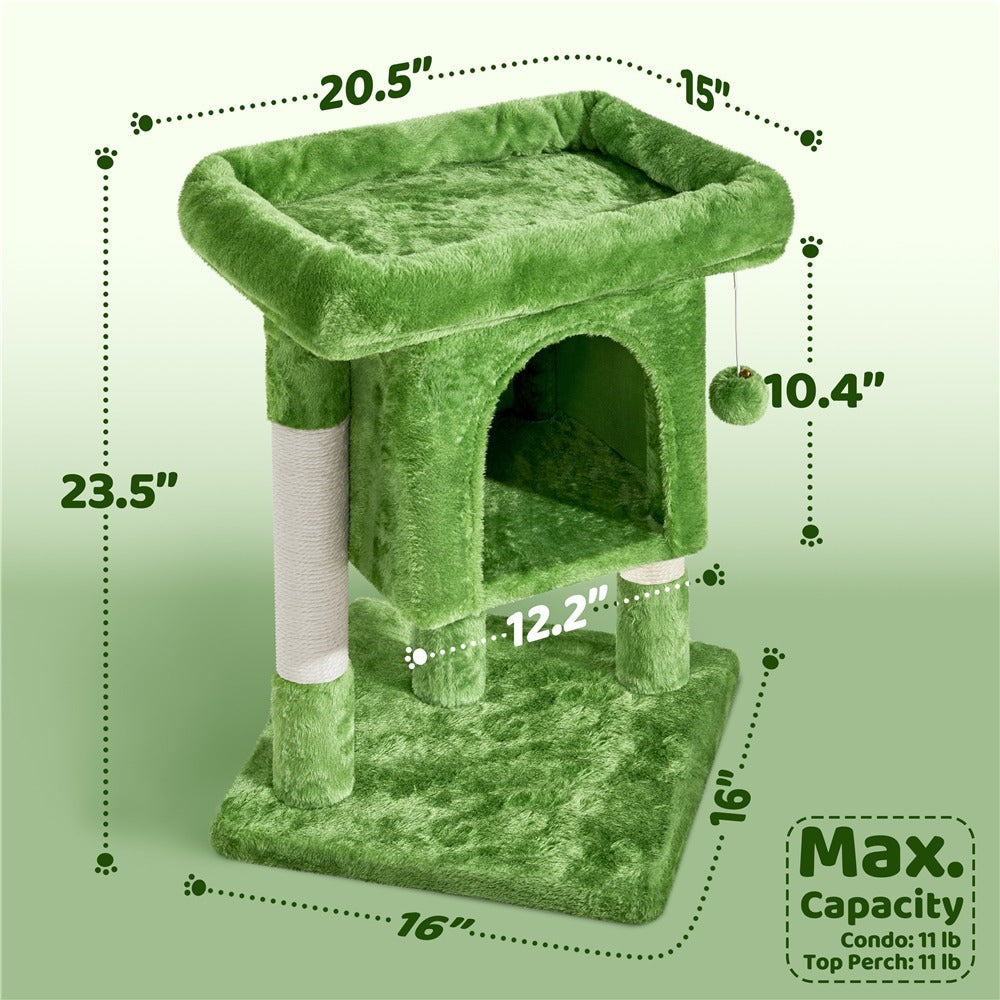 Costoffs 23.5 Inch Cat Tree Tower with Cozy Condo and Sisal Scratching Posts for Indoor Cats