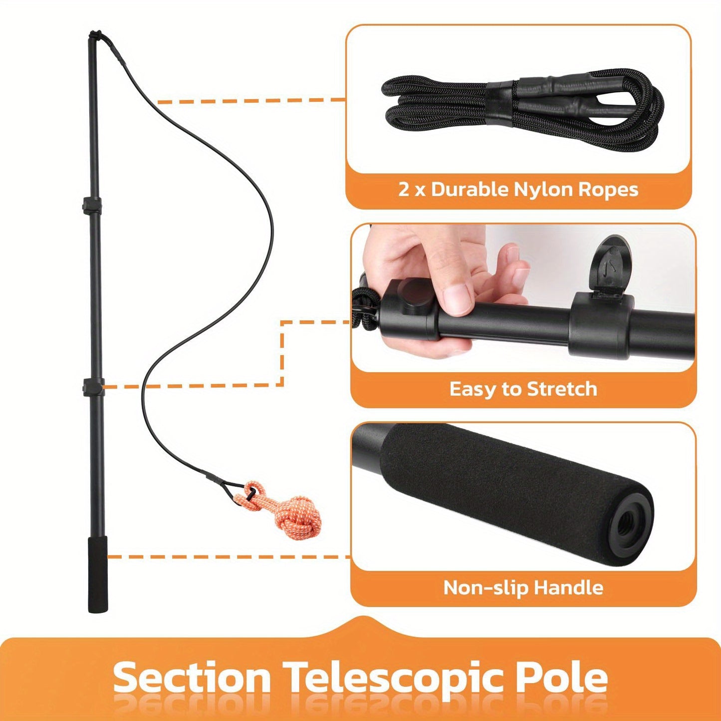 Loobani Dog Flirt Pole With Detachable Toys 40 Inch