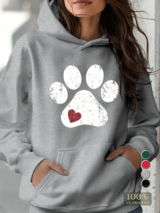 Love Paw Women's Hoodies Geometric Pattern 100 Percent Polyester Micro Elasticity
