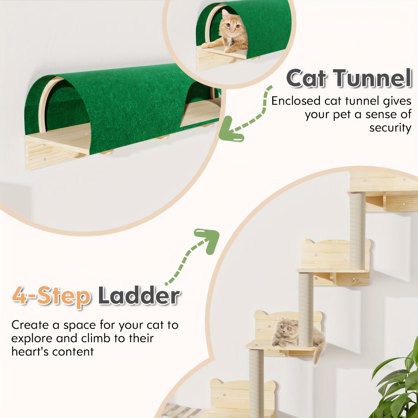 Cat Wall Shelves Indoor Climbing Set 9 16 18pcs Multi Level Cat Climber with House Bed Tunnel
