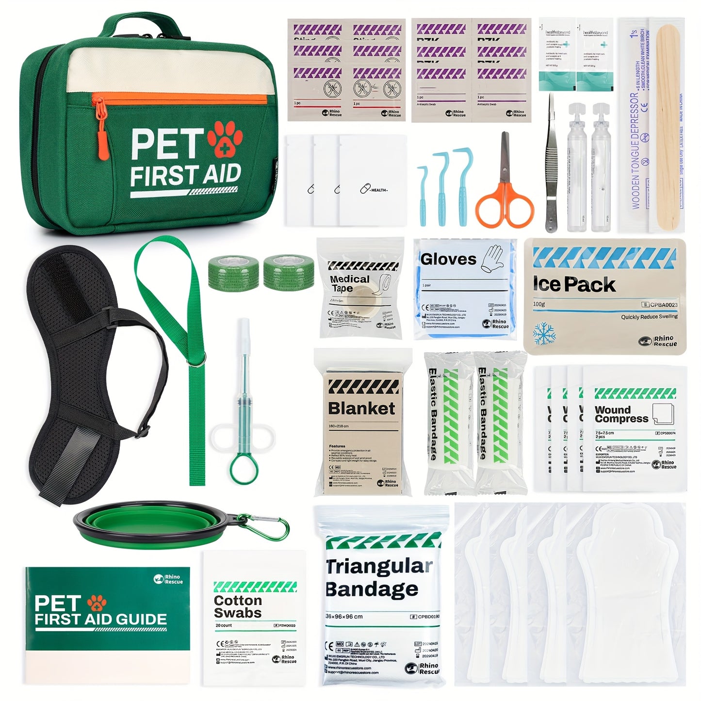 Rhino Rescue Pet First Aid Kit For Dogs And Cats Emergency