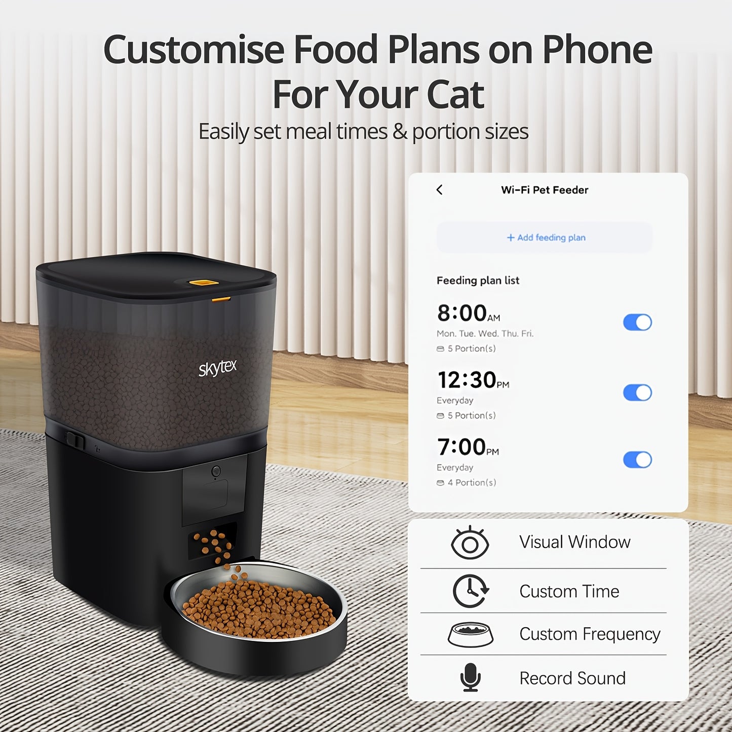 Automatic Pet Feeder for Dogs and Cats WiFi Reminders