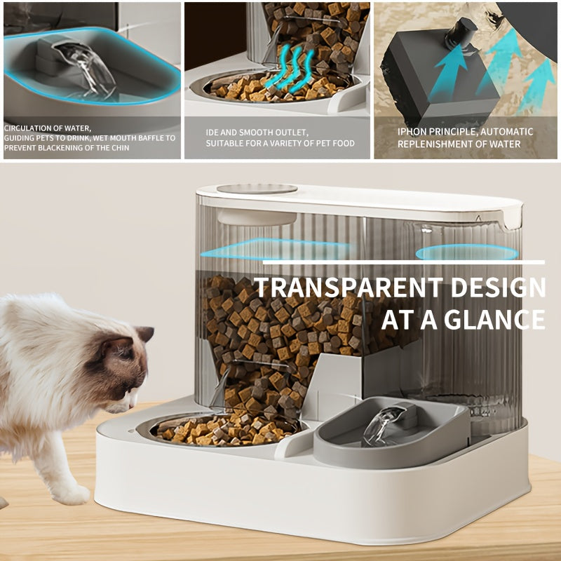 Two In One Gravity Pet Feeder And Water Dispenser For Cats