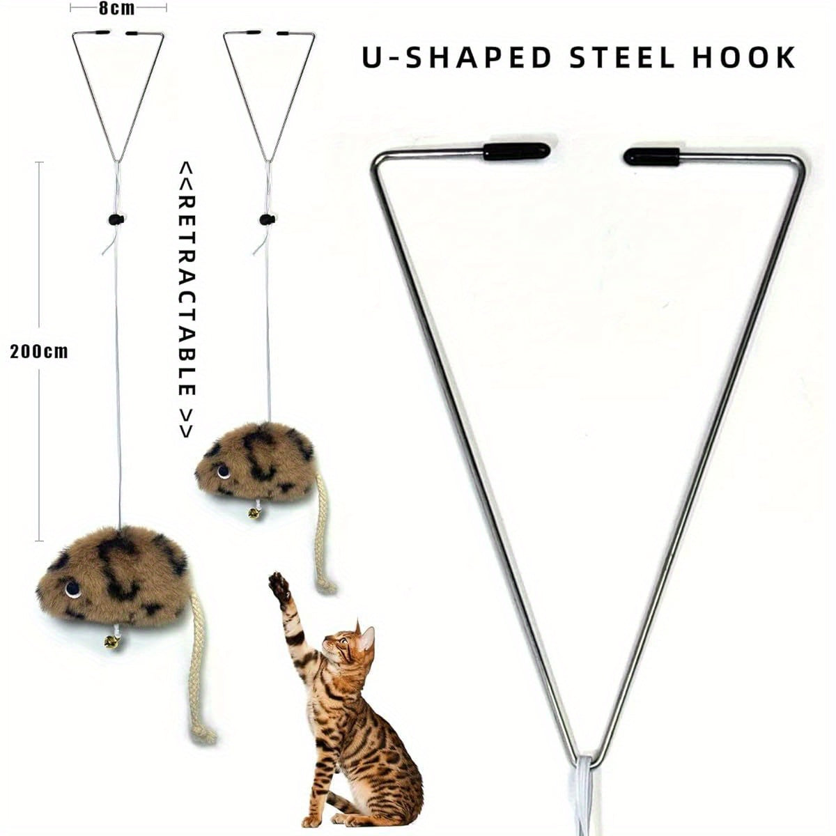 3 Pack Interactive Door Hanging Cat Toys For Indoor Cats