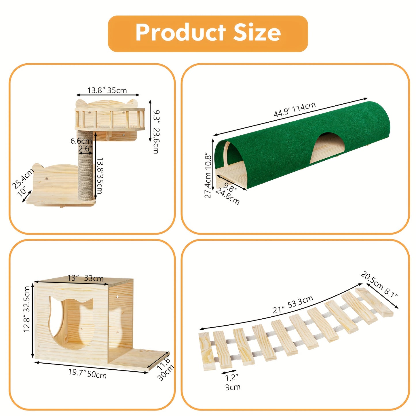 Cat Wall Shelves Indoor Climbing Set 9 16 18pcs Multi Level Cat Climber with House Bed Tunnel