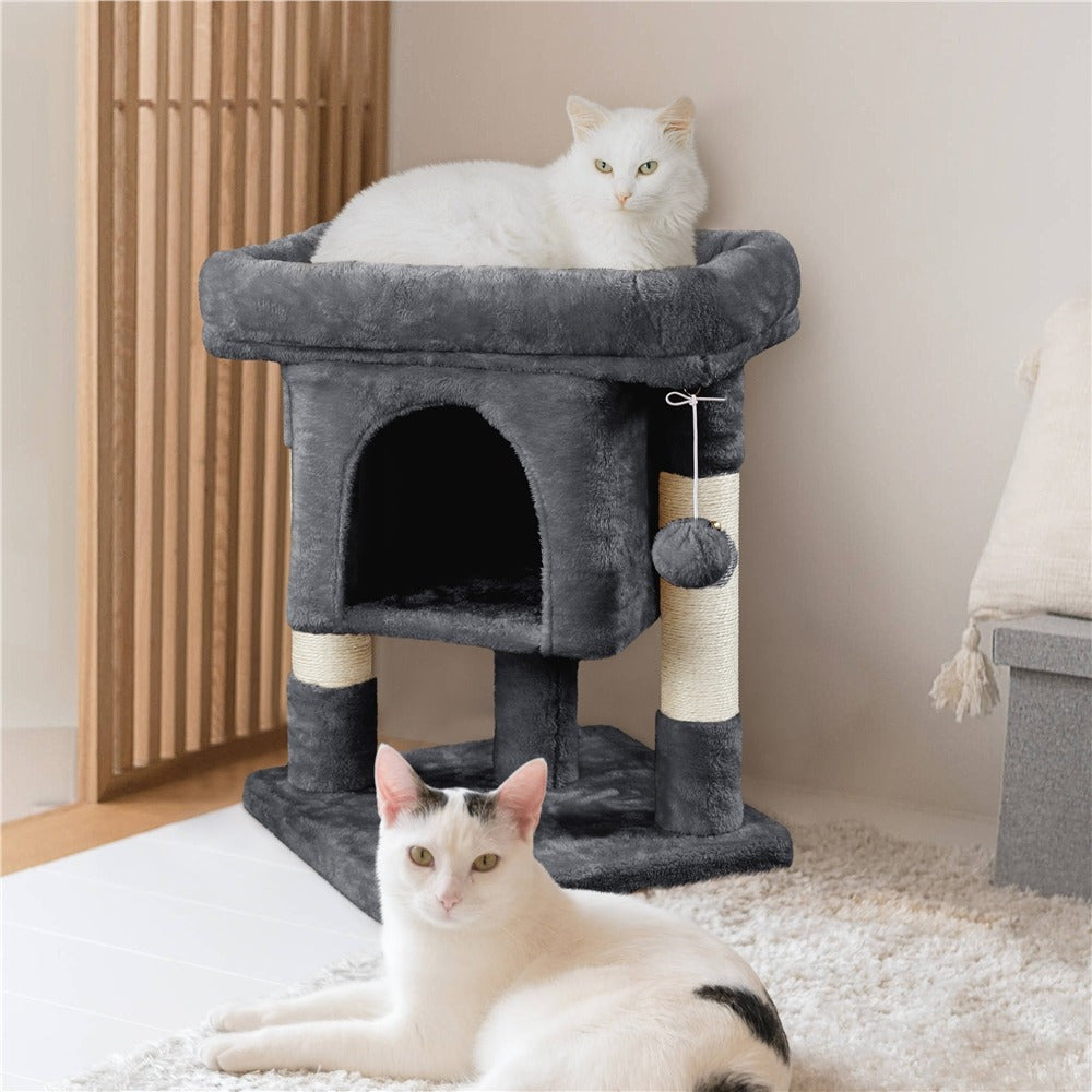 Costoffs 23.5 Inch Cat Tree Tower with Cozy Condo and Sisal Scratching Posts for Indoor Cats