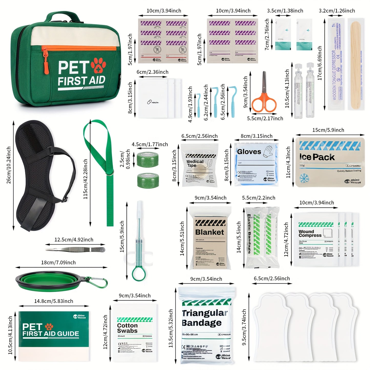 Rhino Rescue Pet First Aid Kit For Dogs And Cats Emergency