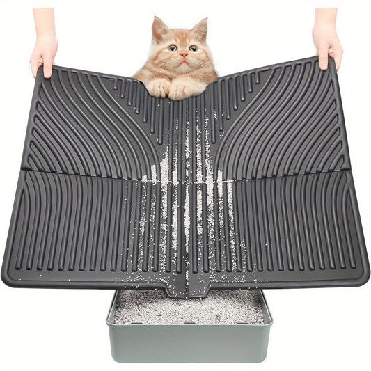 Large Waterproof Cat Litter Mat 31 Inch x 24 Inch Soft EVA Foam Easy Clean Scatter Control Pad