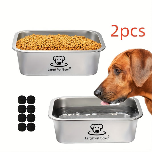 Two Pack Misofog Stainless Steel Dog Bowls Large Dogs