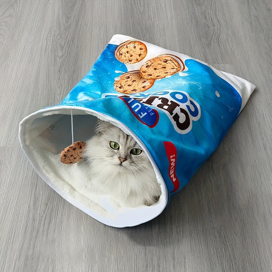 Pet Fueled Foldable Cat Tunnel Toy With Plush Fleece