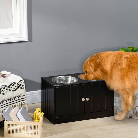 Magnetic Door Dog Food Storage Cabinet And Feeder Station