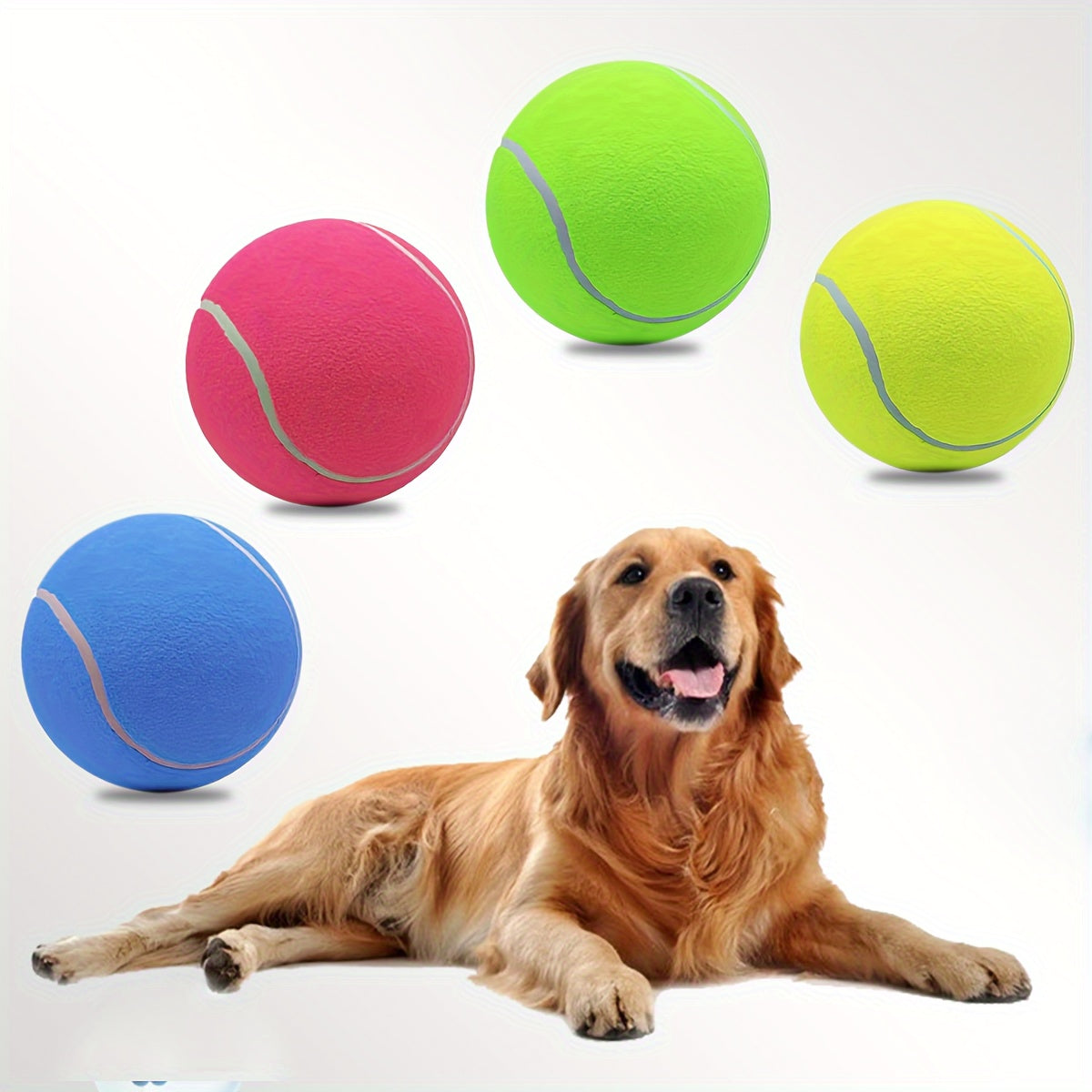 Extra Large Tennis Dog Ball 9.5 Inch Four Pack Chew Toy