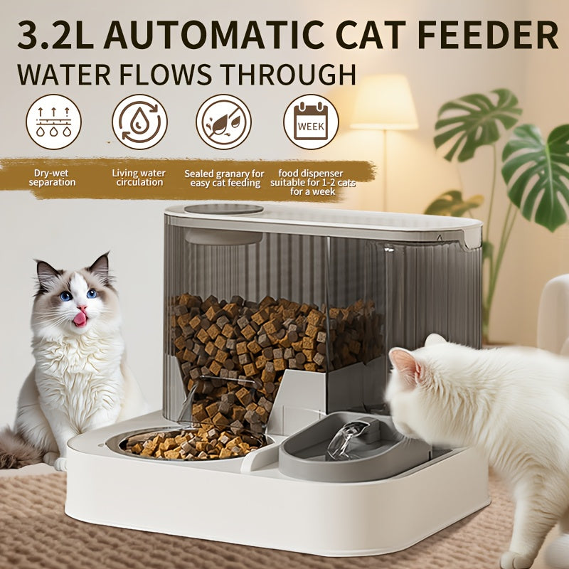 Two In One Gravity Pet Feeder And Water Dispenser For Cats