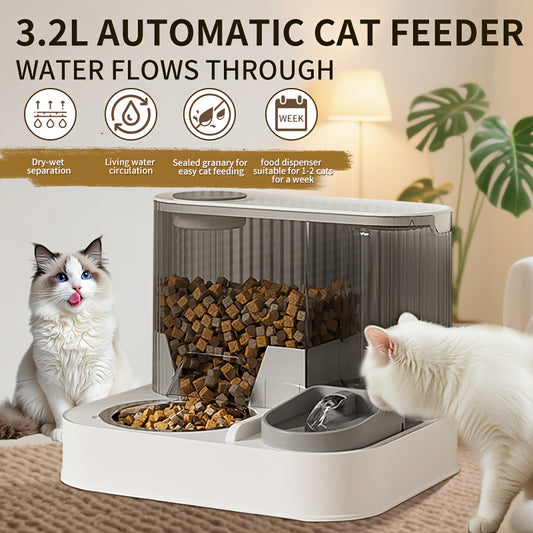 Two In One Gravity Pet Feeder And Water Dispenser For Cats