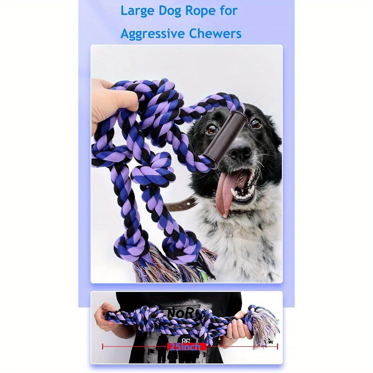 Fejapa Heavy Duty Dog Rope Toy For Aggressive Chewers Tug