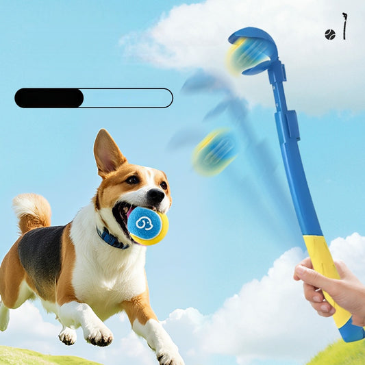 Two To Three Pack Dog Ball Launcher With Chew Proof Balls