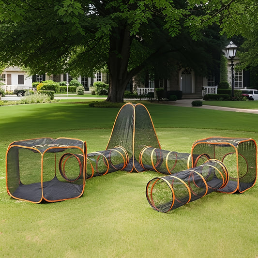 6-in-1 Foldable Pet Playpen With Tunnel And Tent Outdoor