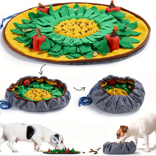 Interactive Snuffle Mat for Dogs - Fabric Puzzle Toy with Anti-Slip Base and Portable Design