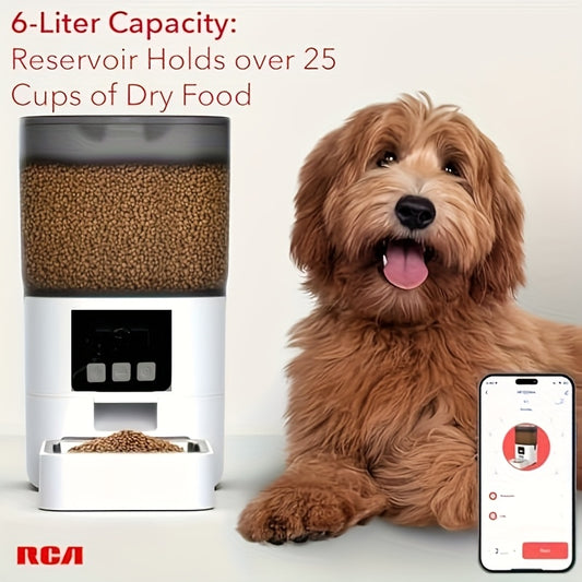 RCA 1.59Gal Smart Automatic Pet Feeder With WiFi App