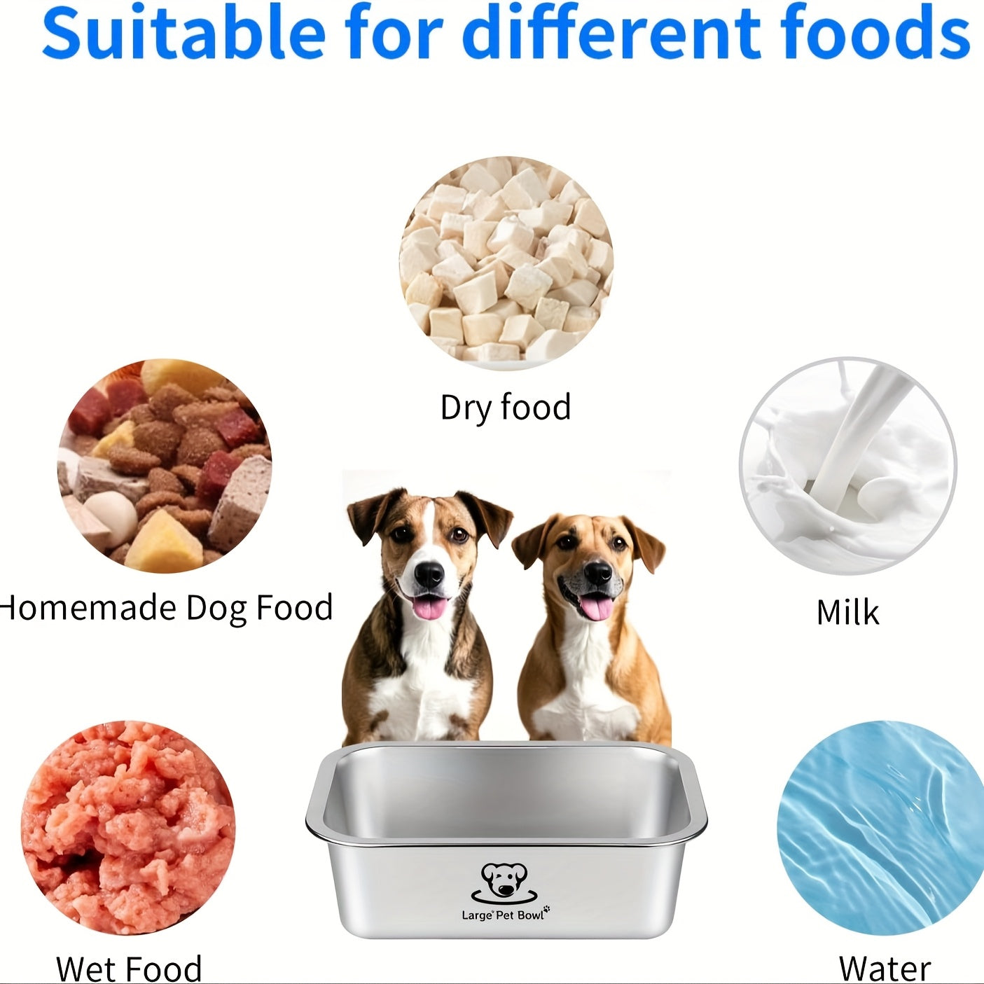Two Pack Misofog Stainless Steel Dog Bowls Large Dogs