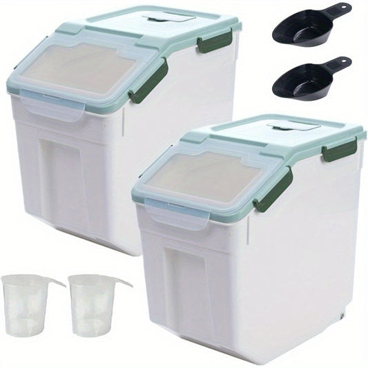 2 Pack 50lb Airtight Food Storage Containers Large Green